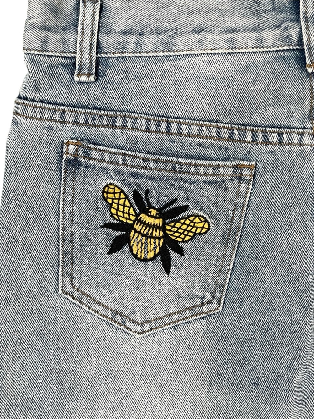 GUCCI Garden Floral Embroidered Denim Mini Skirt US 8 Medium - Picture 8 of 13